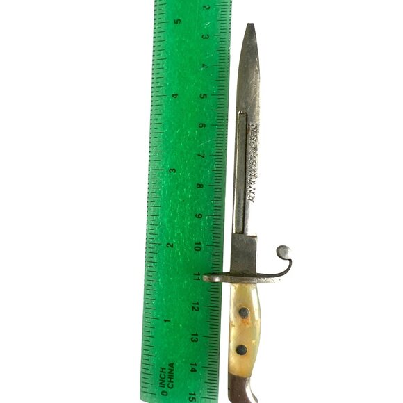 Antique Miniature Bayonet WWI Mother Of Pearl MOP Handle Marked Blade Antwerpen - Picture 2 of 5